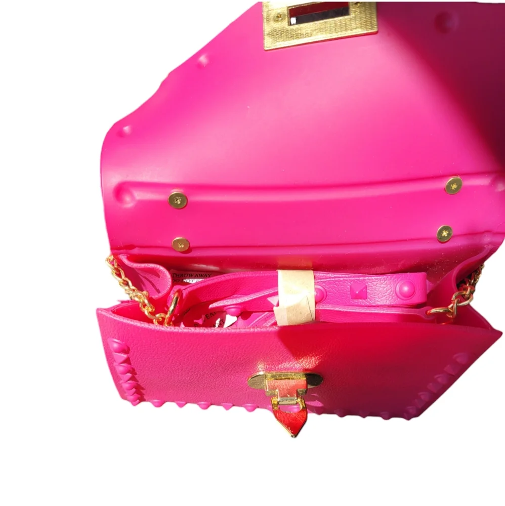 Studded Jelly Small‎ Crossbody Purse/Handbag with Pom USB